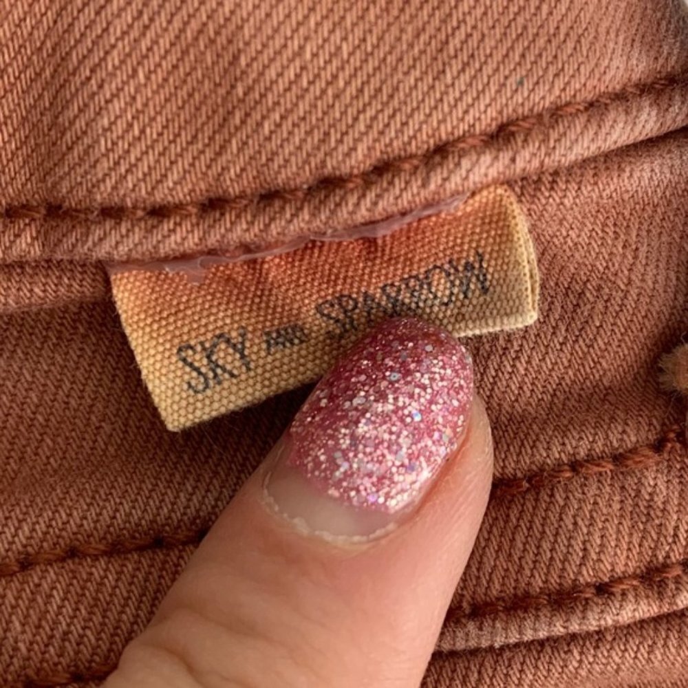 Sky & Sparrow Rust Distressed Shorts - Picture 5 of 5